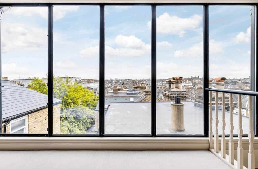 completed loft extension floor to ceiling windows