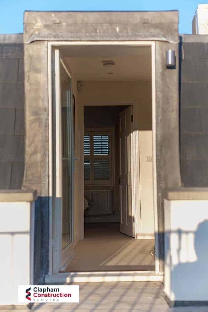 finished loft conversion with rooftop door