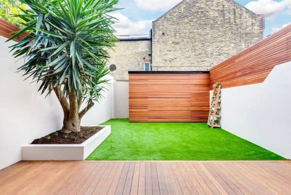 completed home extension with garden design