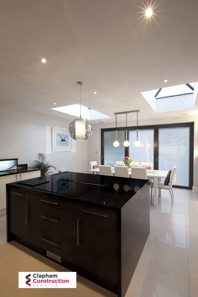 dark island home extension kitchen