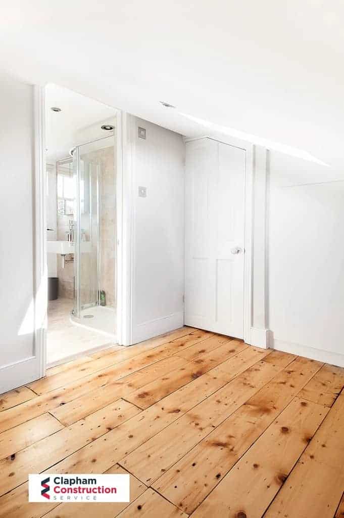 ferry-road-loft-conversion-oak-wood-floor completed loft conversion with oak wooden floor