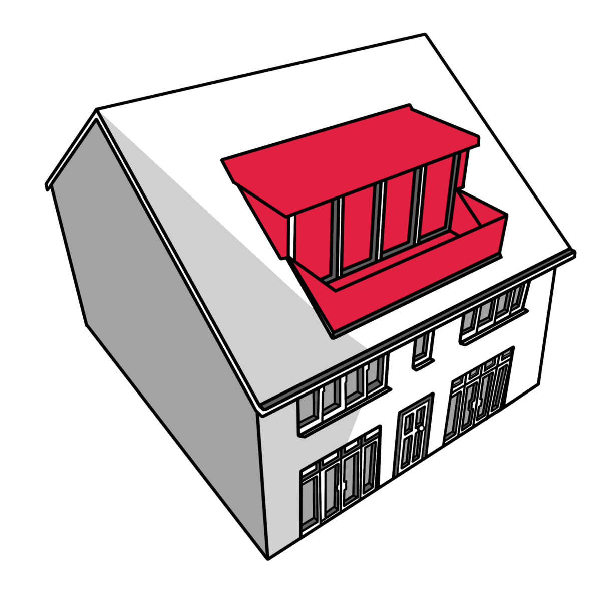 close up illustration of loft extension