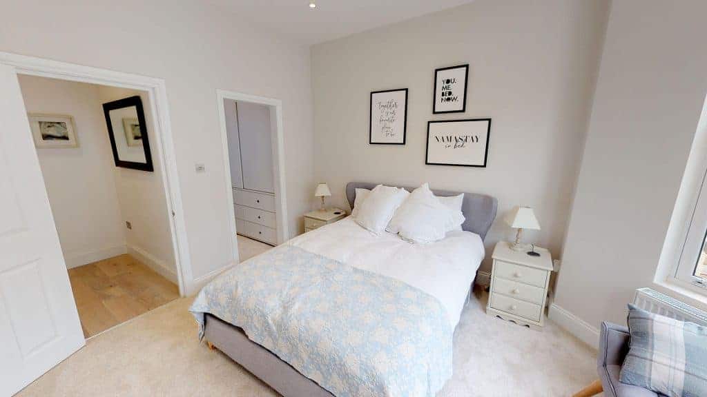 completed loft conversion basement walk in wardrobe