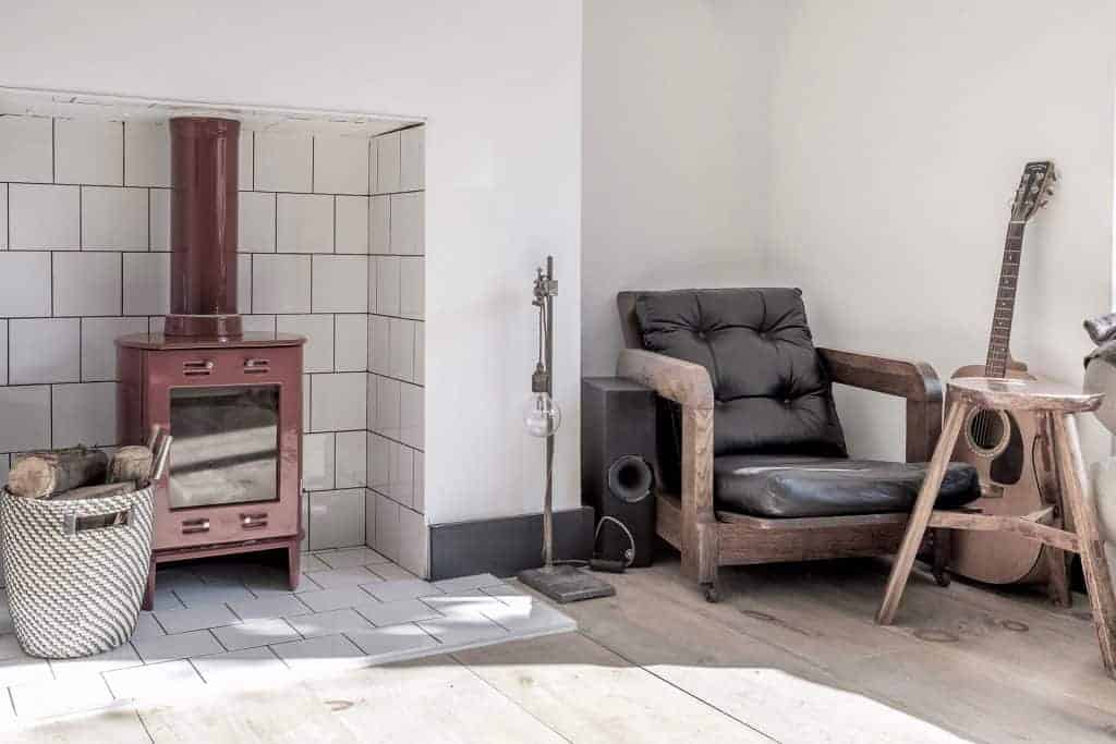 completed home extension small fireplace