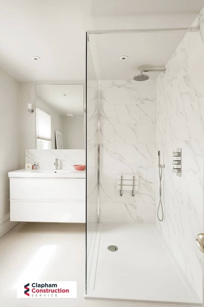 finished loft extension with marble bathroom