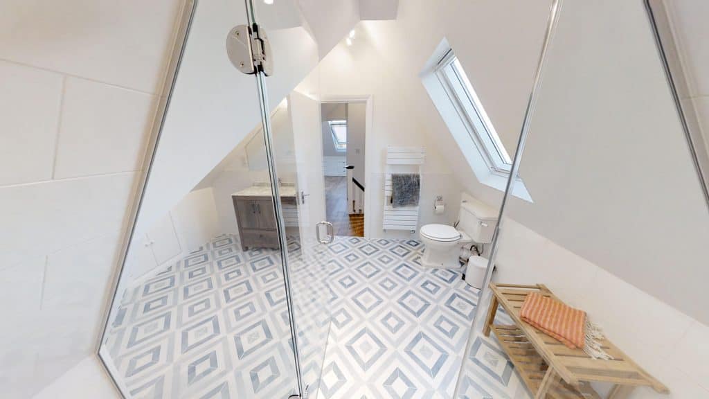 loft conversion bathroom with steamroom