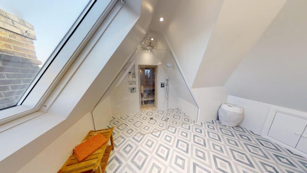 completed loft extension bathroom steam room