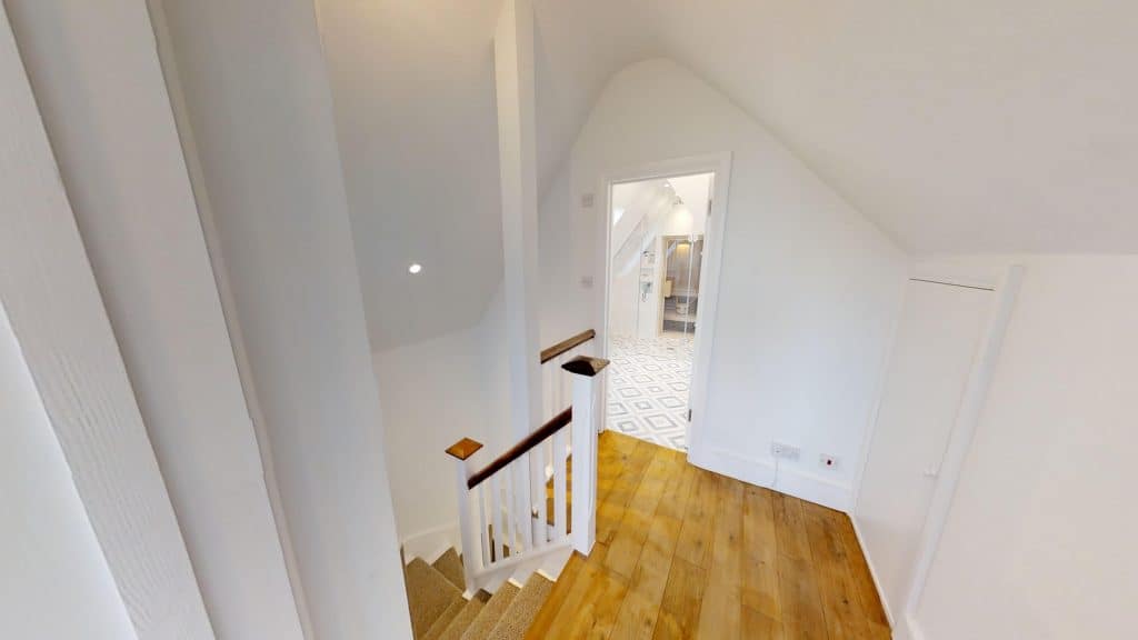 completed loft extension landing wooden floor