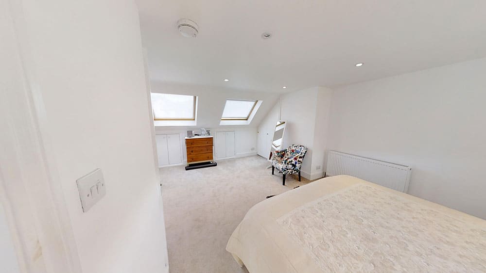 completed loft conversion guest bedroom