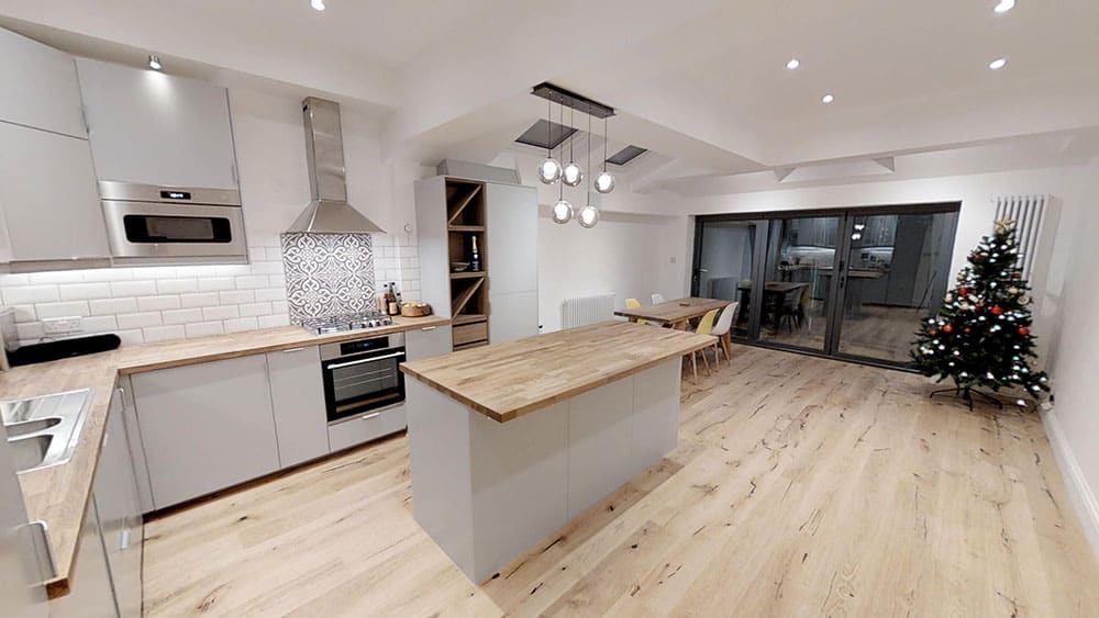 completed home extension at Christmas