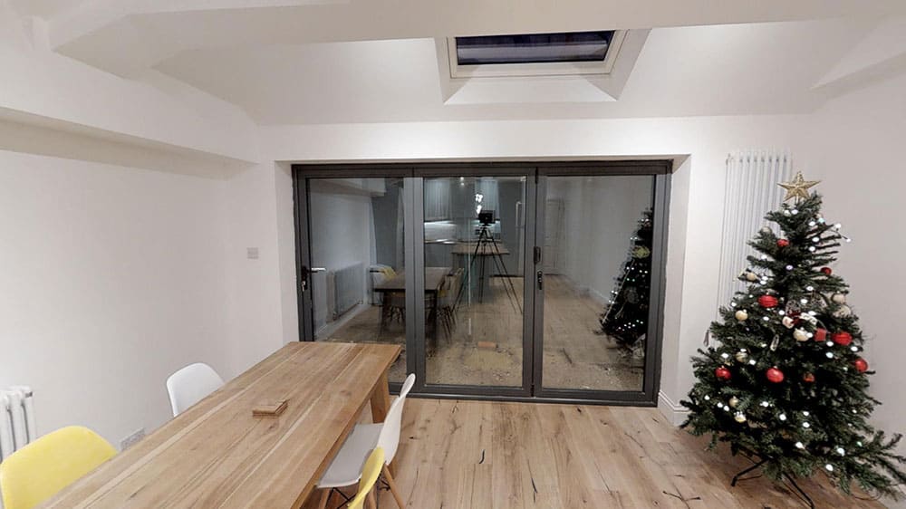 completed home extension bi folding doors