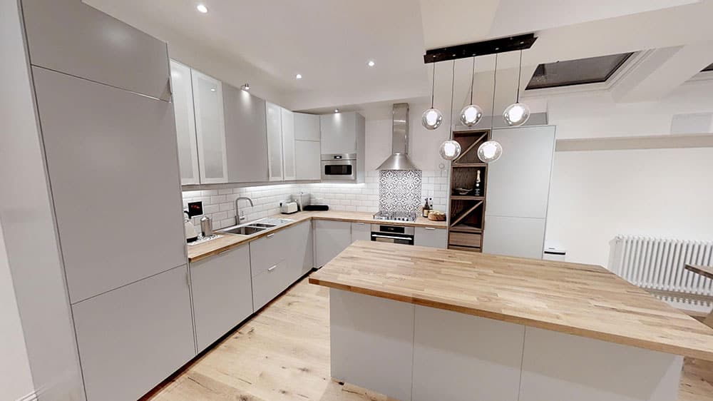 completed loft conversion kitchen Surrey road