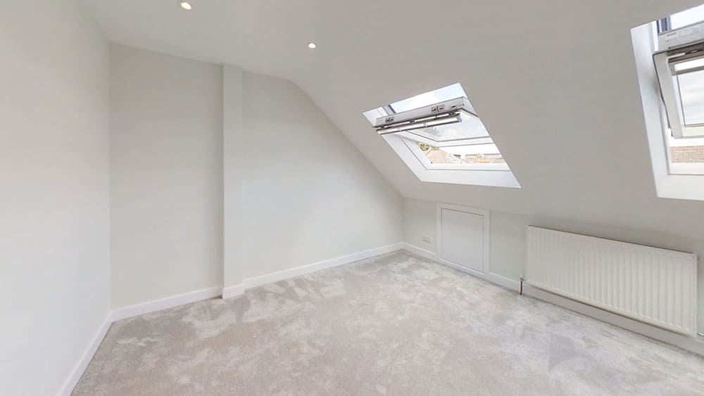 completed loft conversion all white