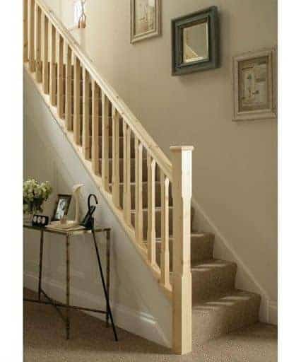 Detail of light oak staircase