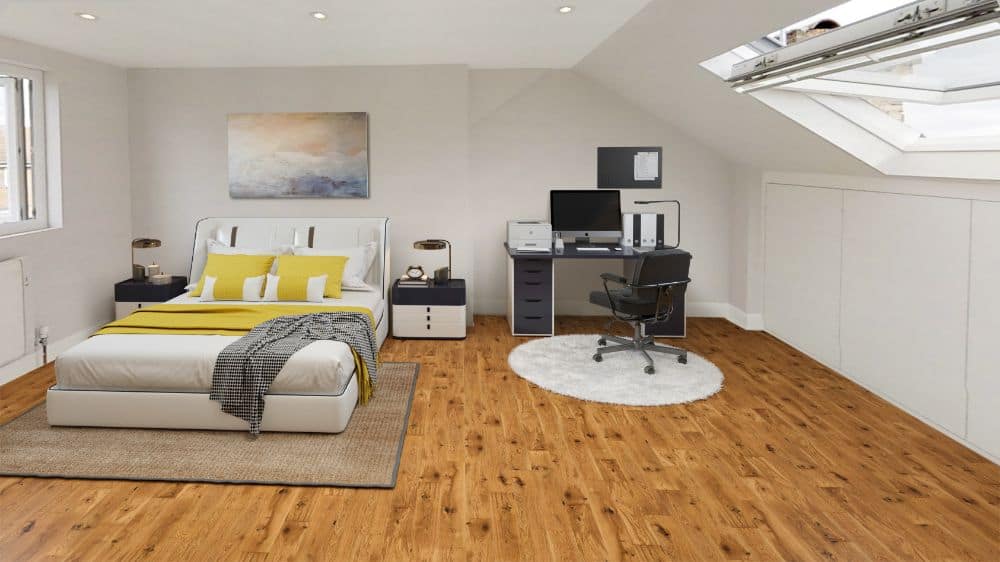 bedroom and office and loft conversion