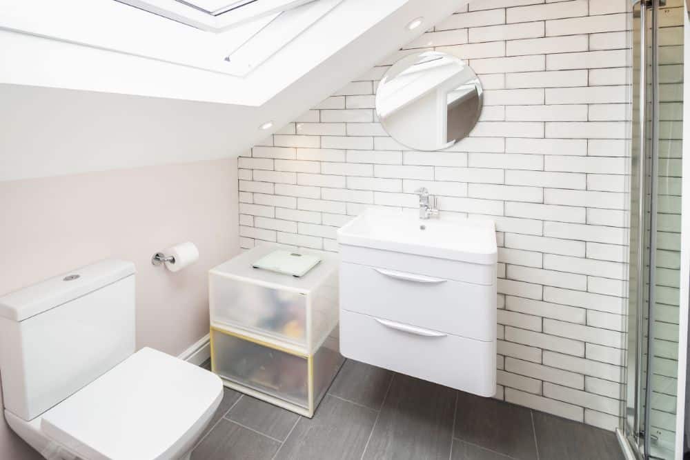 vanity unit in loft conversion bathroom