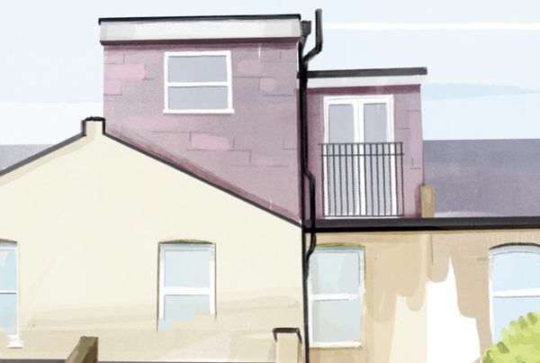two dormers joined together in l shape