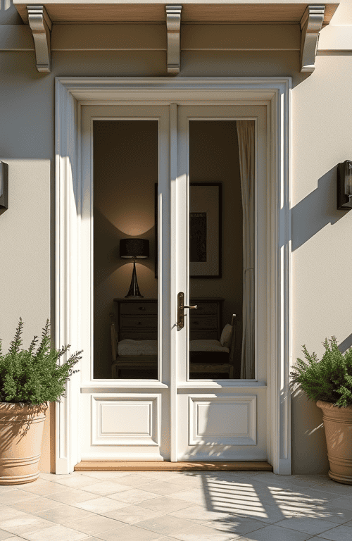 white double doors